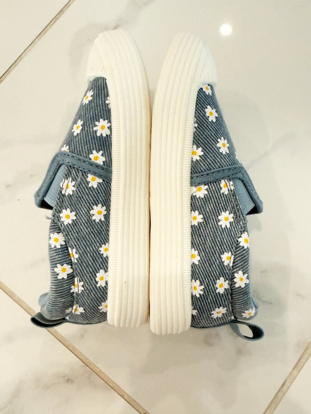 Cat & Jack Blue Baby Morgan Slip-On Floral Print Sneakers 7 - Picture 7 of 11